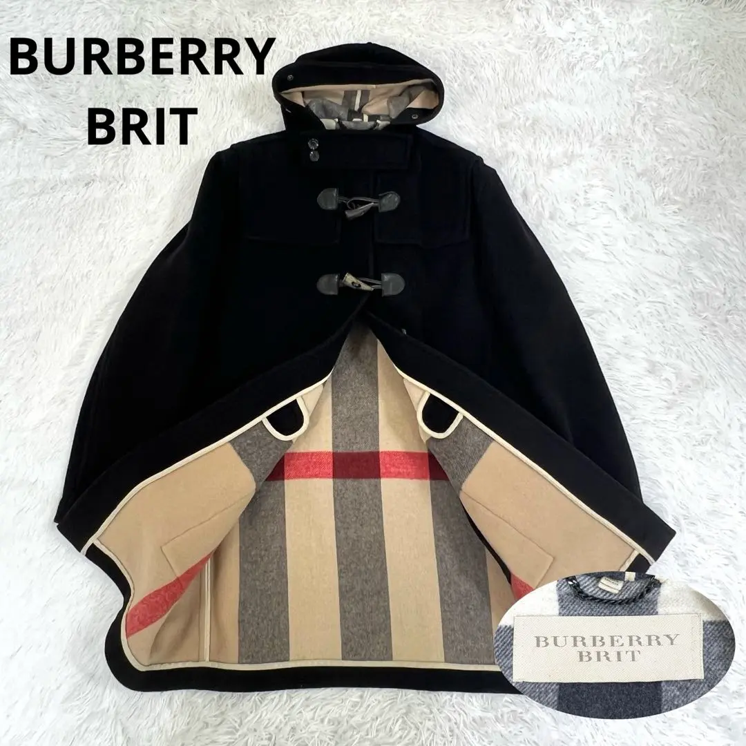 ✨️美品 バーバリー ブリット ダッフルコート ノバチェック ブラック 34 代引き不可】 バーバリー BURBERRY ダッフルコート ノバチェック
