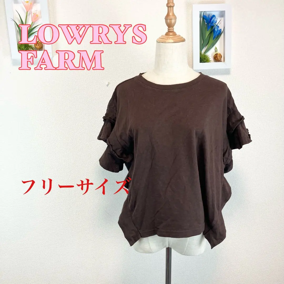 Thumbnail of z571 LOWRYS FARM Frill Sleeve Simple T-shirt Free Size