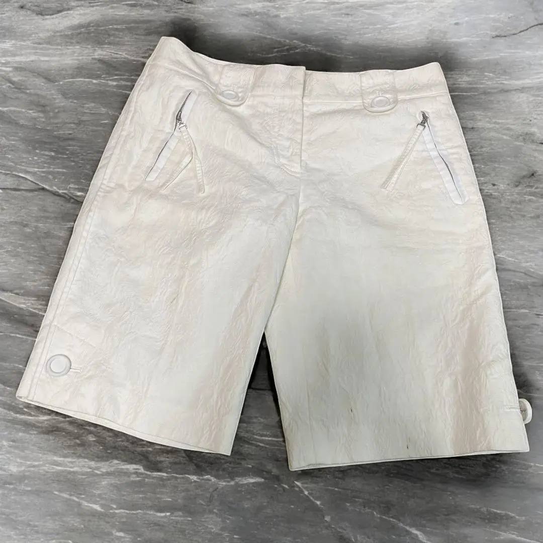 B6959□EPOCA エポカ ベルト シルク混 ショート パンツ 38