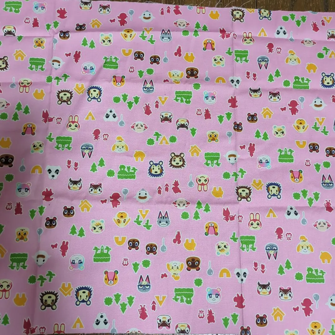 Thumbnail of Animal Forest Print Cotton Fabric (Oxford) Pink 90 x 50