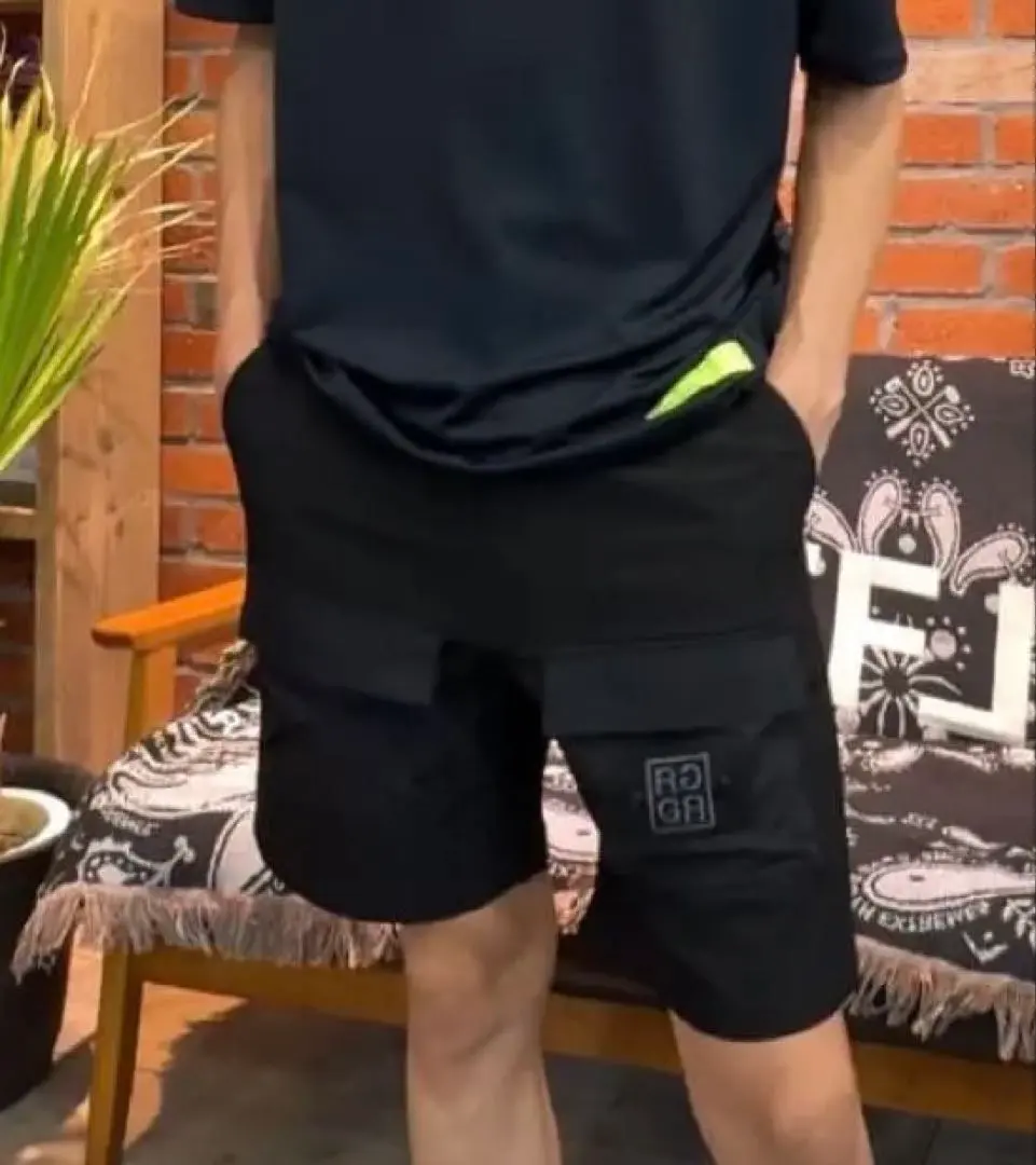 RUFFLOG ラフロッグ　ブラック ハーフパンツ　M RUFFLOG｜ラフロッグ