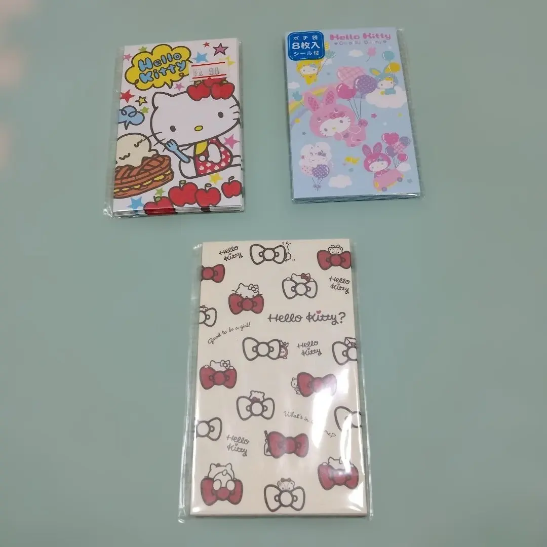 Hello Kitty 零錢袋 紅包袋 3種 カラフルバニー 未開封 復古 的縮圖