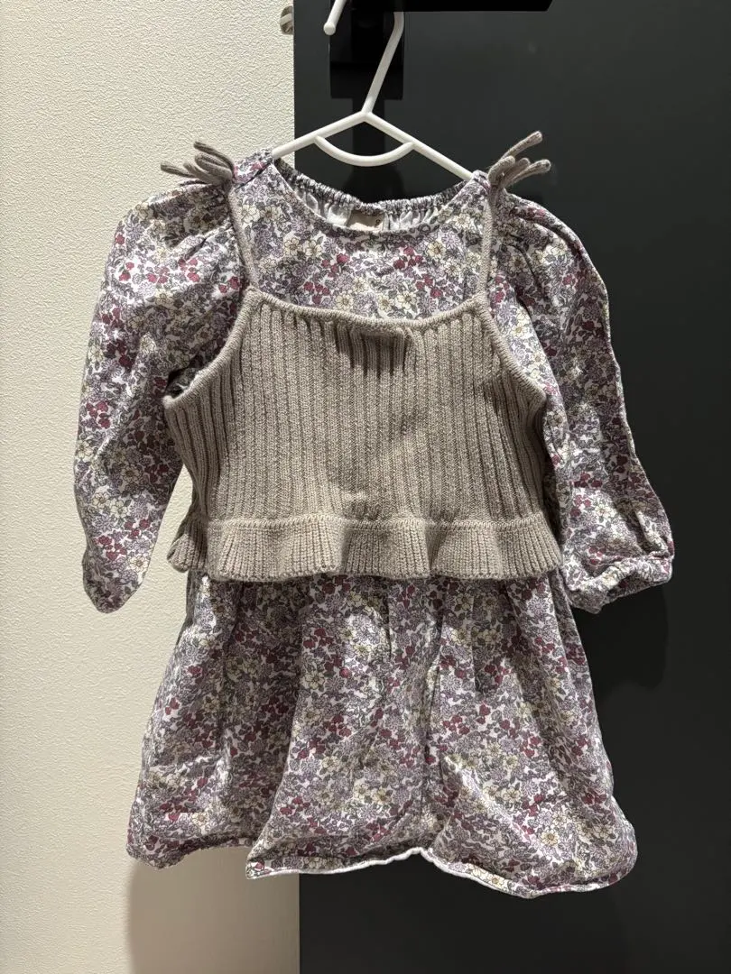 Thumbnail of Petit main flower print dress 100cm