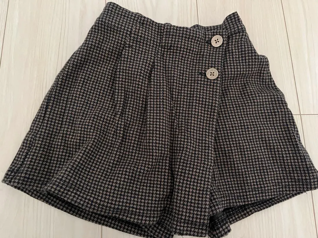 Thumbnail of Checkered button-front culotte skirt