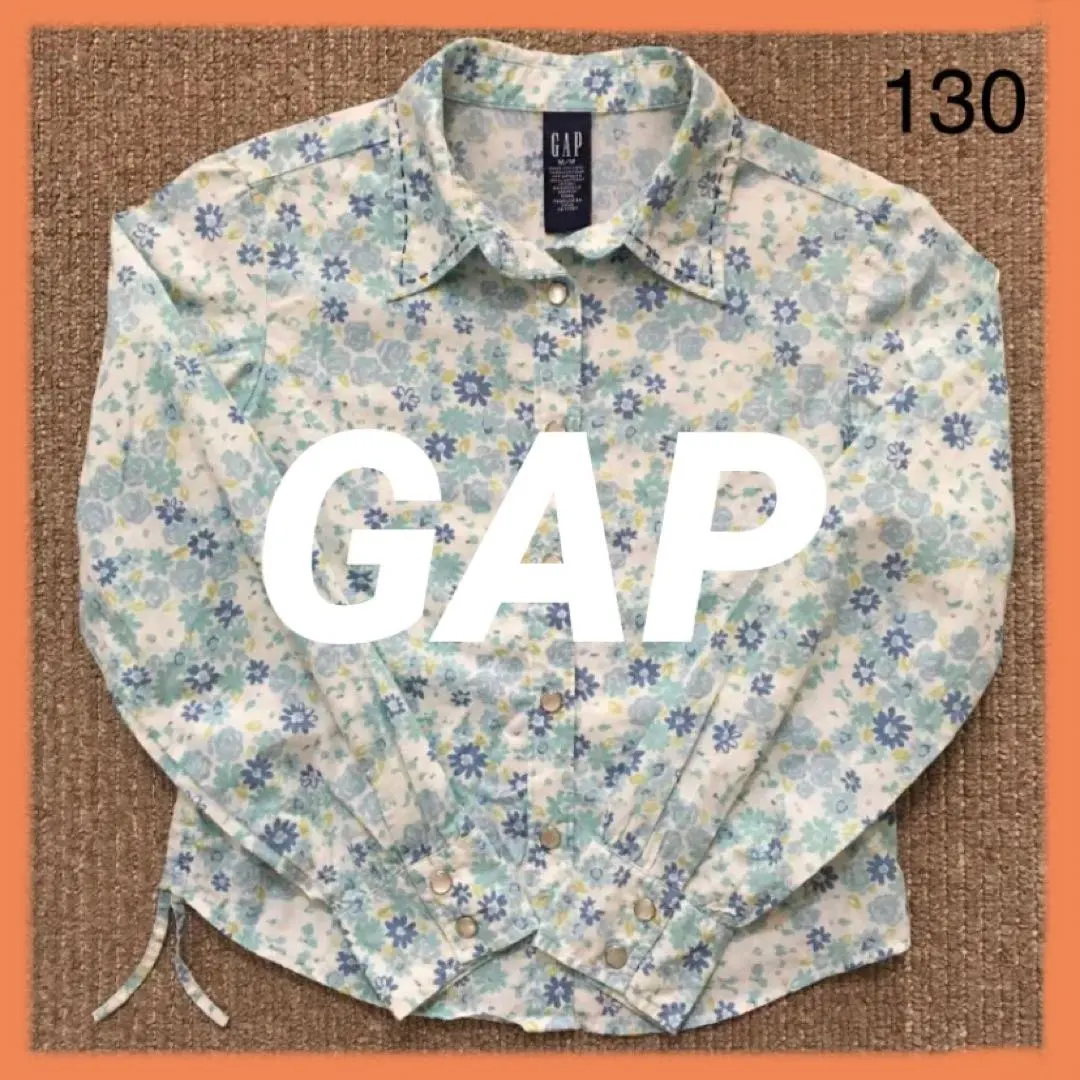 Thumbnail of [Price Reduced] GAP Retro Style Blue Floral Shirt Blouse
