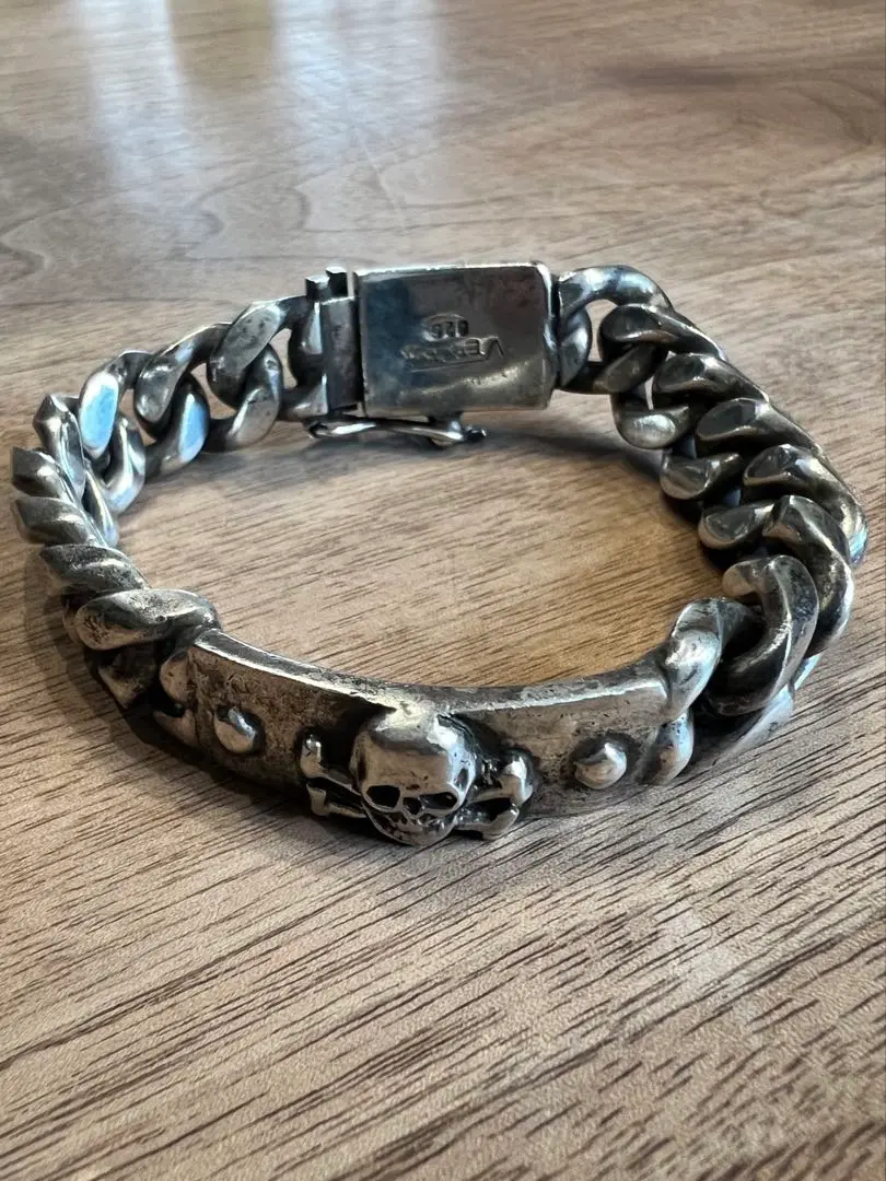 VERSANI ベルサーニ スカルシルバーブレスレット ベルサーニ VERSANI チェーンブレスレット メンズ アクセサリー