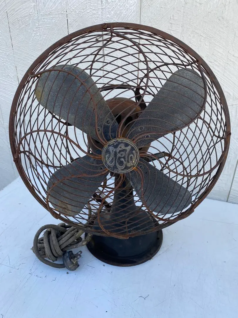 GE ゼネラル・エレクトリック社レトロ扇風機 アンティーク年代物 GE ゼネラルエレクトリック 扇風機 クリーム色 レトロ扇風機