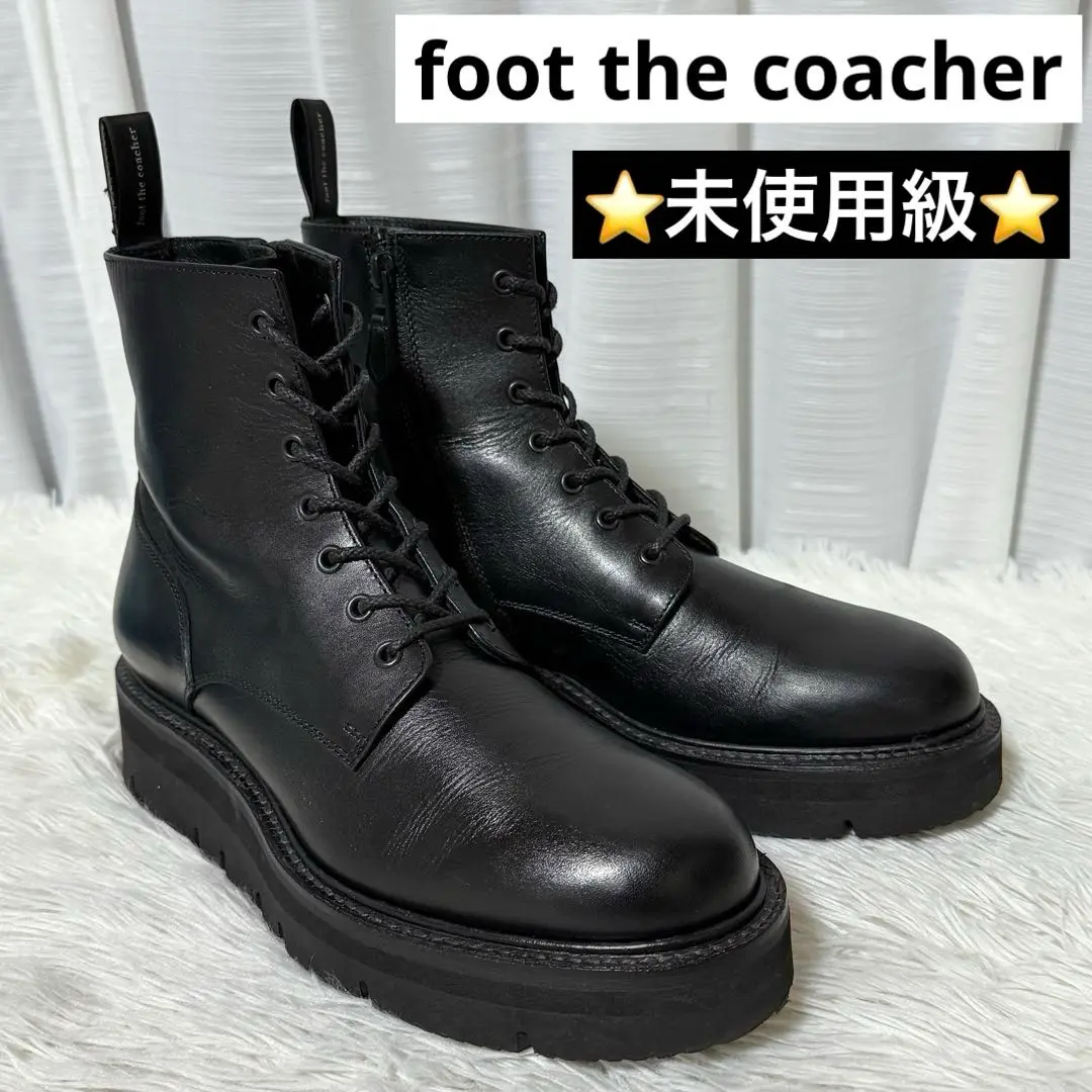【希少】◾️フットザコーチャー◾️カントリーブーツ◾️シボ加工◾️本革◾️ブラック 2025年最新】foot the coacher カラー：ブラック系 その他の人気