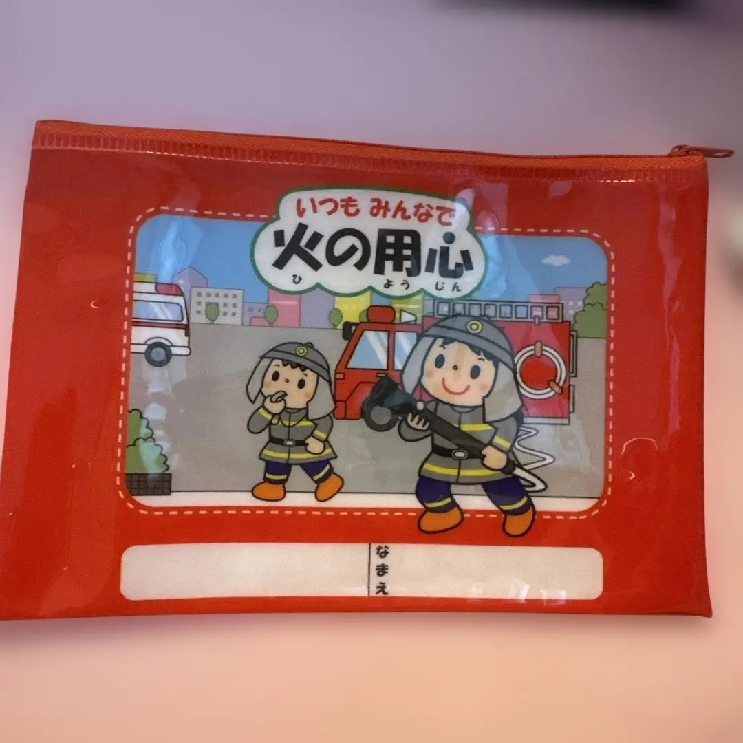 消防員設計 乙烯基收納包 紅色 的縮圖