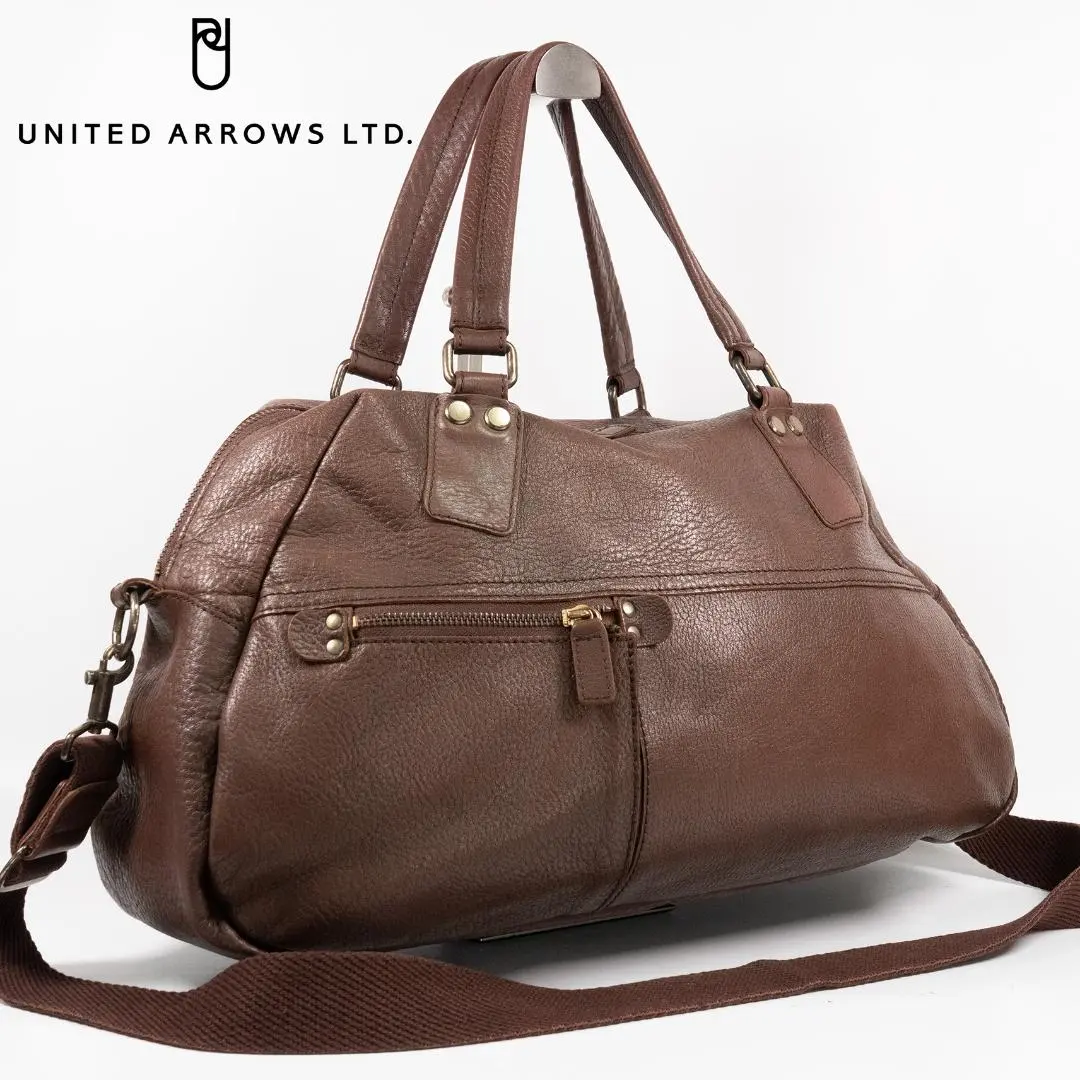 Thumbnail of Excellent Condition ✨ United Arrows Boston Bag 2-way All Leather Brown