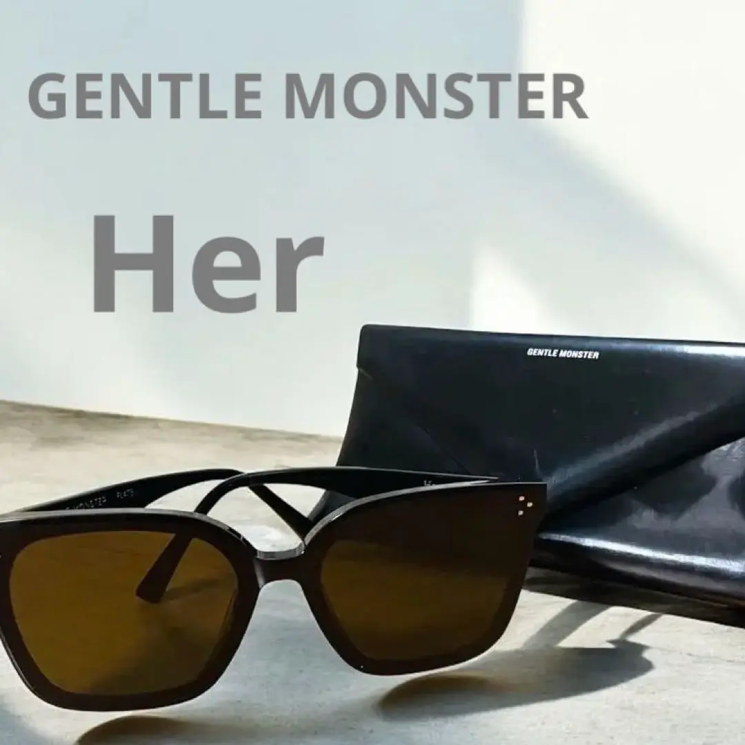 GENTLE MONSTER ブラック サングラス ケース付き GENTLE MONSTER ジェントルモンスター サングラス メガネ 63