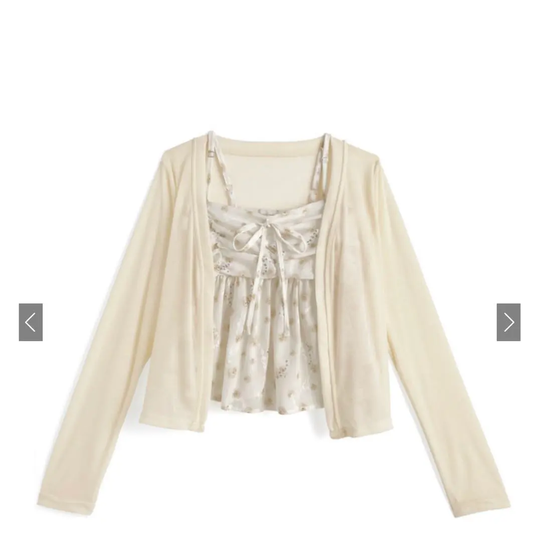 Thumbnail of GRL Floral Camisole & Sheer Cardigan Ensemble