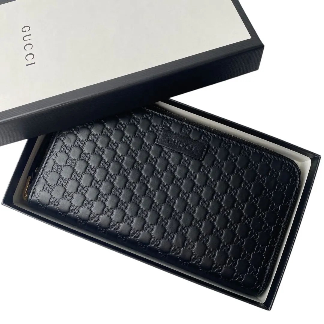 美品 古馳 GUCCI Micro Guccissima 拉鍊長夾 449391 的縮圖