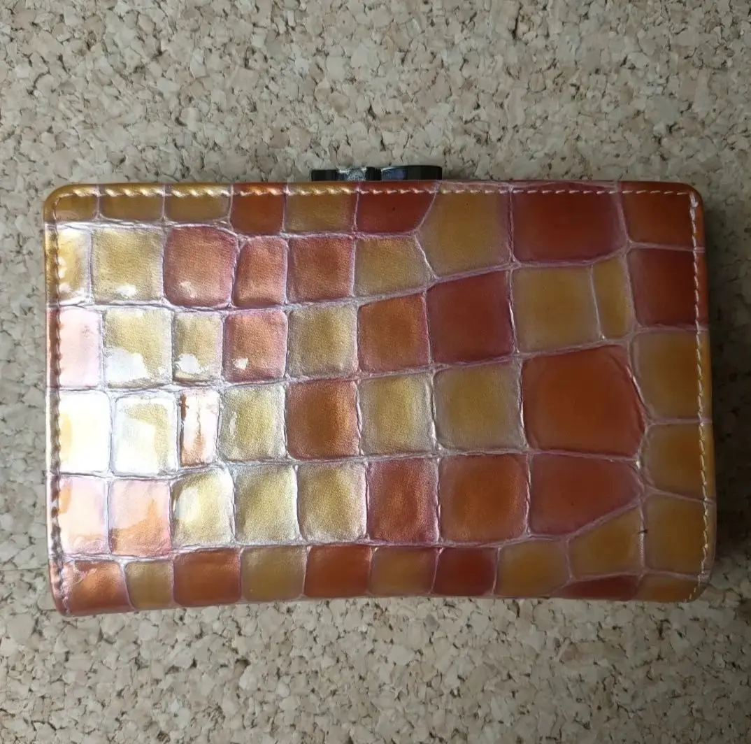 Thumbnail of ★Price Reduced★ FRECCIA Bi-fold Wallet Orange-toned Crocodile Pattern