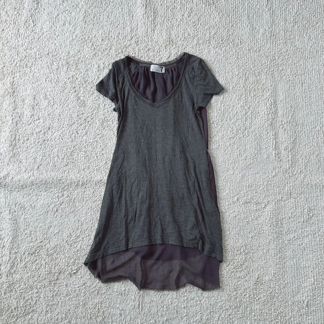 Thumbnail of Yamadaya Scott Club Cut and Sew Dress, Color Block, V-Neck, Fringe