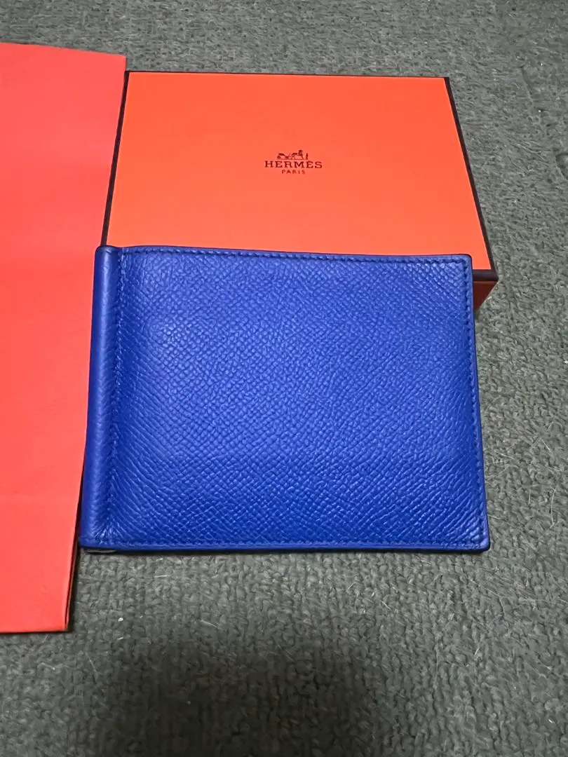 HERMES 青 レザー マネークリップ　ポーカー 楽天市場】【財布】HERMES エルメス ポーカーGM 札入れ 2つ折