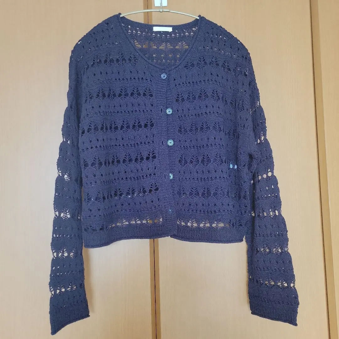 Thumbnail of GU Navy Lace Knit Cardigan