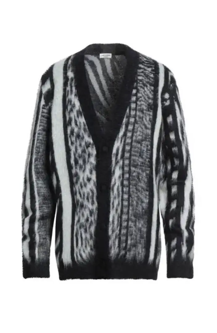 SAINT LAURENT Paris カーディガン Saint Laurent パターン インターシャ カーディガン 通販 - FARFETCH