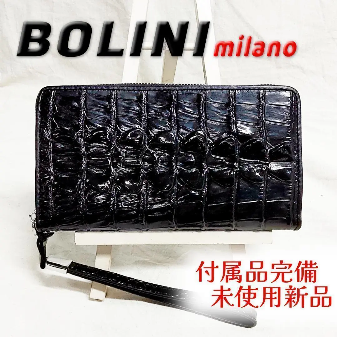 定価15万◆BOLINI/ボーリニ　クロコダイル ラウンドファスナー 長財布・黒 2025年最新】bolini 財布の人気アイテム - メルカリ