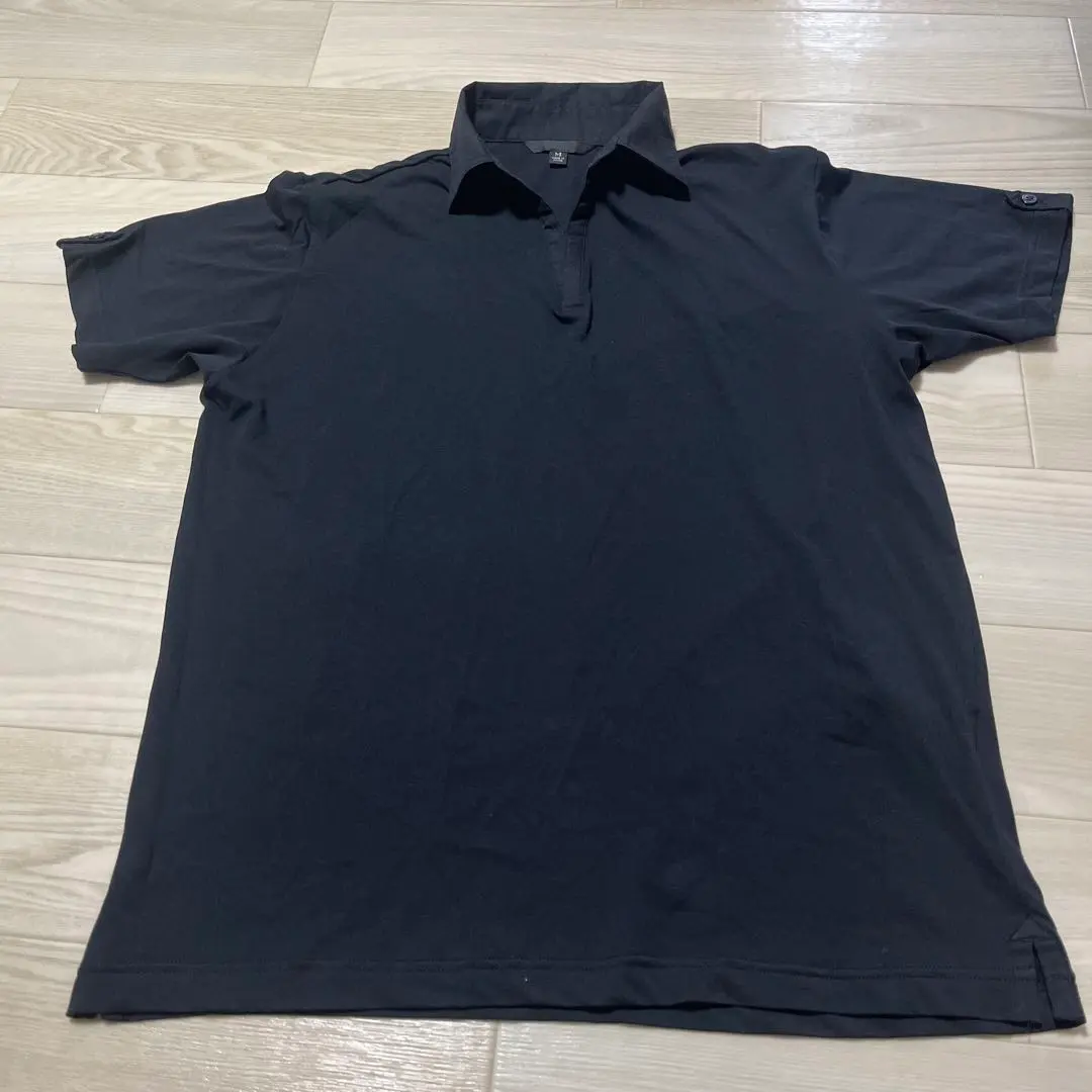 Thumbnail of Black short sleeve skipper shirt, size M, until 9/30