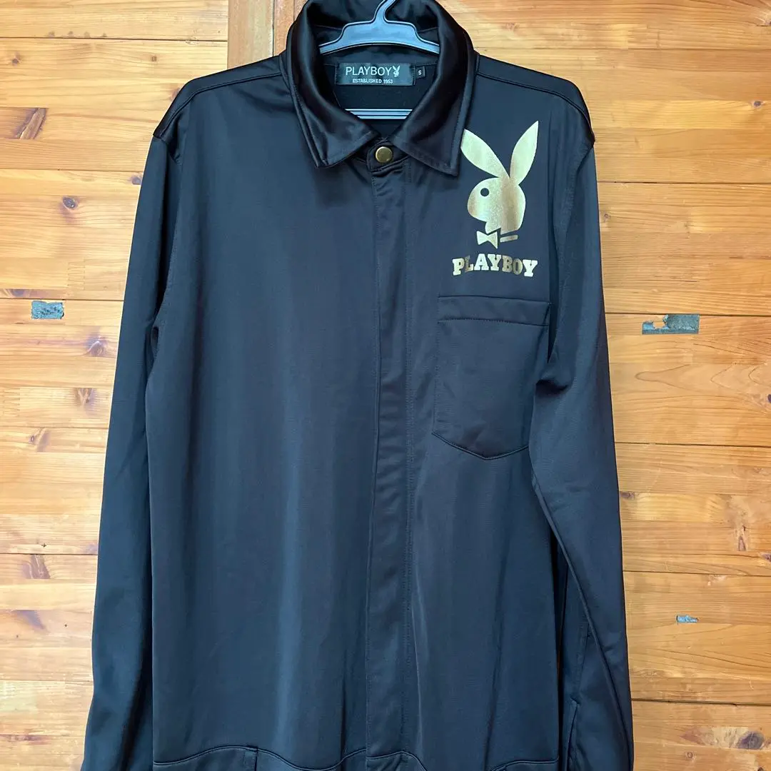 PLAYBOY　プレイボーイ　つなぎ　オーバーオール　ビッグロゴ　ブラック　M PLAYBOY プレイボーイ つなぎ オーバーオール ビッグロゴ