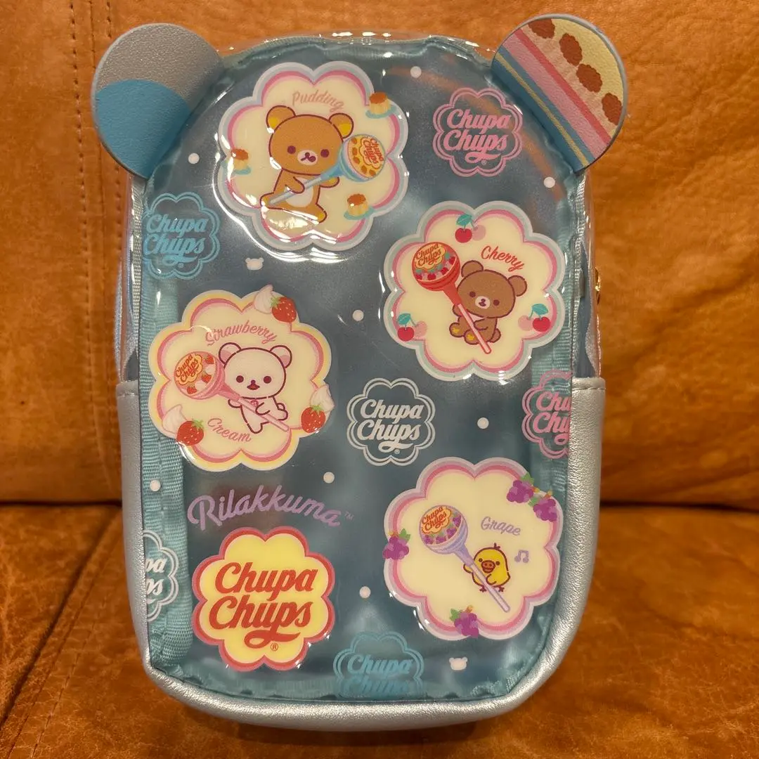 リラックマ×チュッパチャプス　おでかけマルチケース　ピンク　ブルー　2点セット リラックマ×チュッパチャプス おでかけマルチケース ピンク