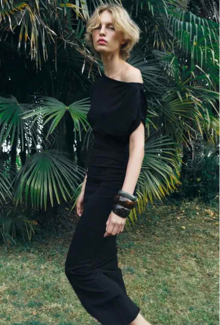 【ZARA】アシンメトリードレープ ロングワンピース 5644/324/507 ZARA】アシンメトリードレープ ロングワンピース 5644/324/507