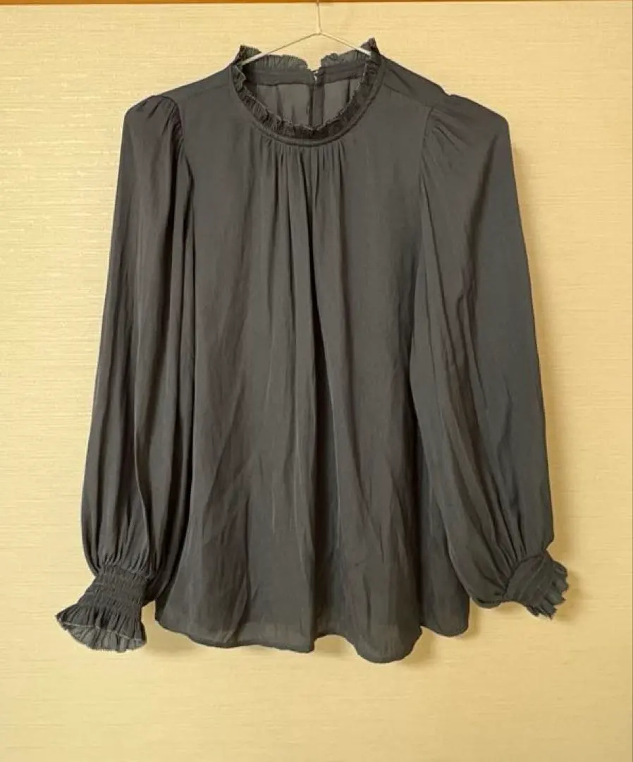 Thumbnail of 【AuieF】Gather Neck Blouse - Gray, Charcoal - Size 38 (M)