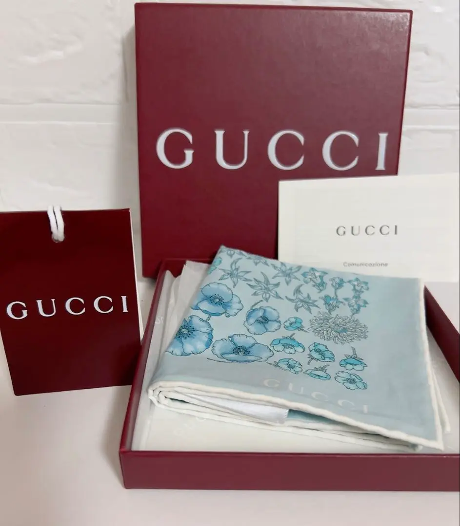 GUCCI 花柄シルクハンカチ 約53cm x 53cm 2025年最新】GUCCI 柄・デザイン：花柄 レディース ハンカチの