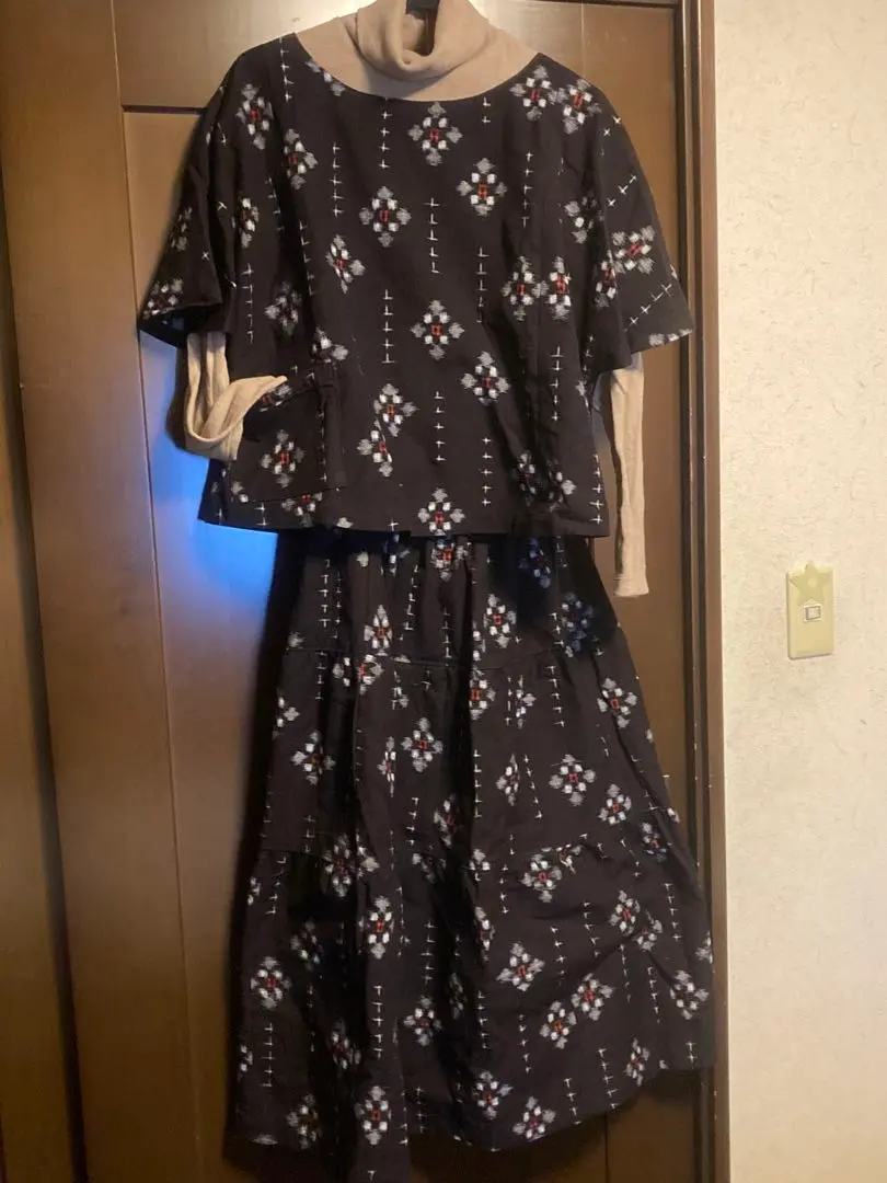 リメイク　絣　ティアードスカート　さらにお値下げ　8500円から8000円へ リメイク 絣 ティアードスカート さらにお値下げ 8500円から8000