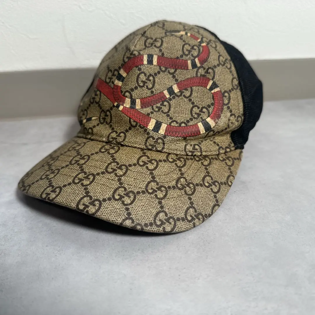 ◇グッチ◇ナイロン/GGスプリーム/スネーク/キャップ/帽子/ブランド GUCCI - 美品 グッチ キングスネークGGスプリームベースボール