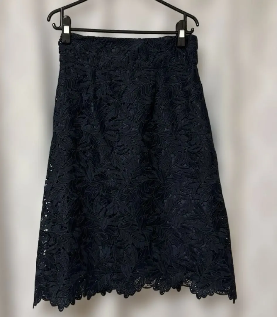 Thumbnail of JAYRO Navy Lace Flare Skirt Knee Length Unused