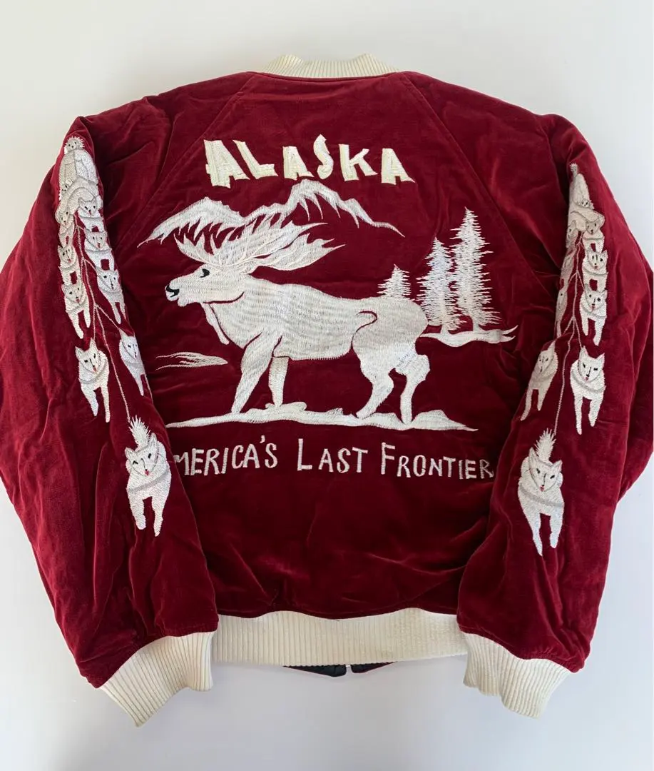 東洋　別珍　激レア　ALASKA 刺繍スカジャン　特大サイズ 2025年最新】別珍 スカジャン 特大の人気アイテム - メルカリ