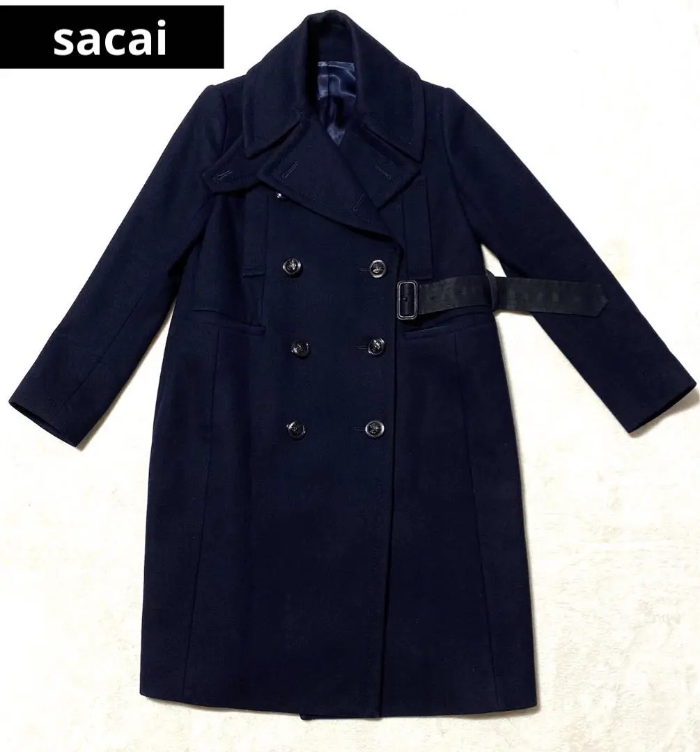 希少　sacai ナポレオン　コート　レザー　ライダース　ネイビー　1 サカイ 2025年最新】サカイ sacai ナポレオンの人気アイテム - メルカリ