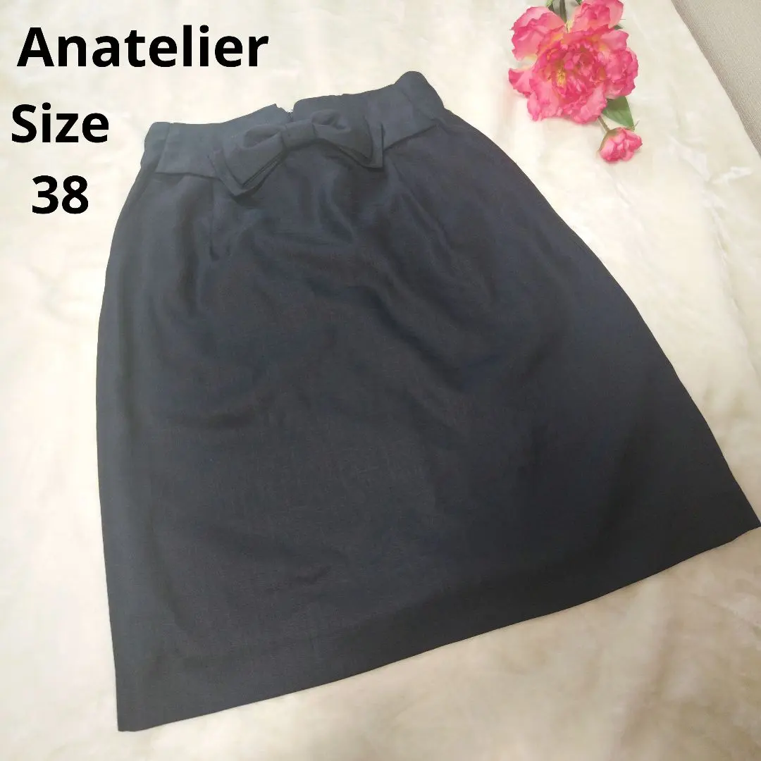 Thumbnail of Stylish ☆ Anatelier Navy Ribbon Skirt Size 38