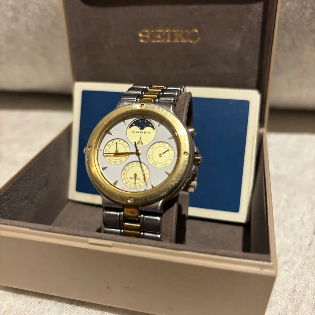 激レア　メンズ セイコーSEIKO カデット ムーンフェイズ 7F39-6050 激レア メンズ セイコーSEIKO カデット ムーンフェイズ 7F39