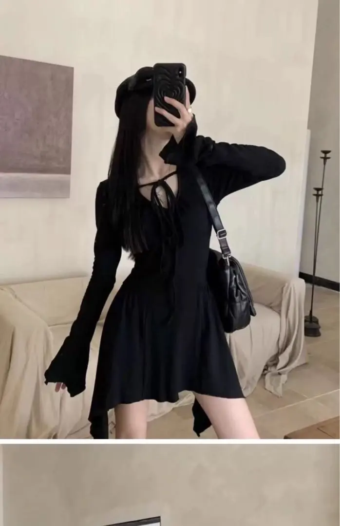 Thumbnail of Perfect for spring and summer ❤️ Korean-style pleated mini dress
