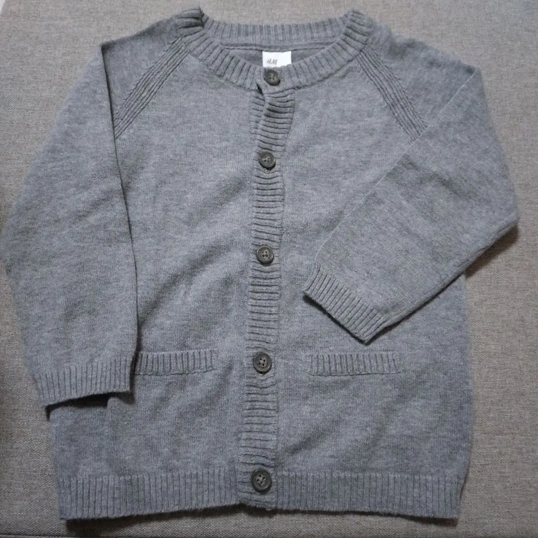 Thumbnail of Gray knit cardigan 90cm