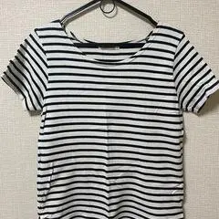 Thumbnail of Striped short-sleeved T-shirt, black and white