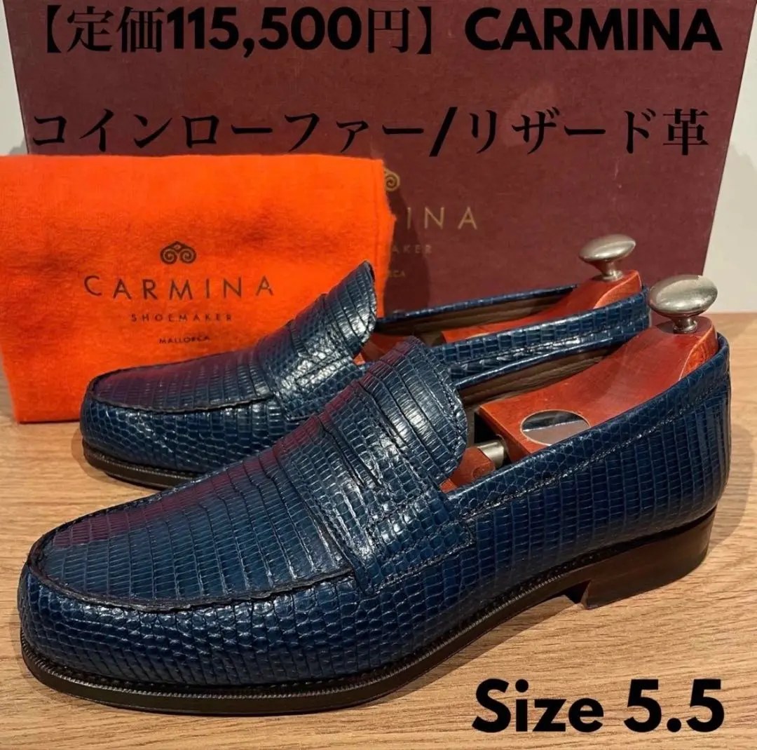 CARMINA ダークブルー リザードローファー　6 2025年最新】カルミナ リザードの人気アイテム - メルカリ