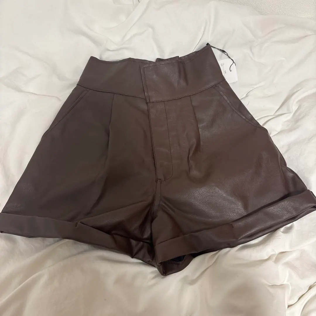 棕色 高腰 短褲 M 的縮圖