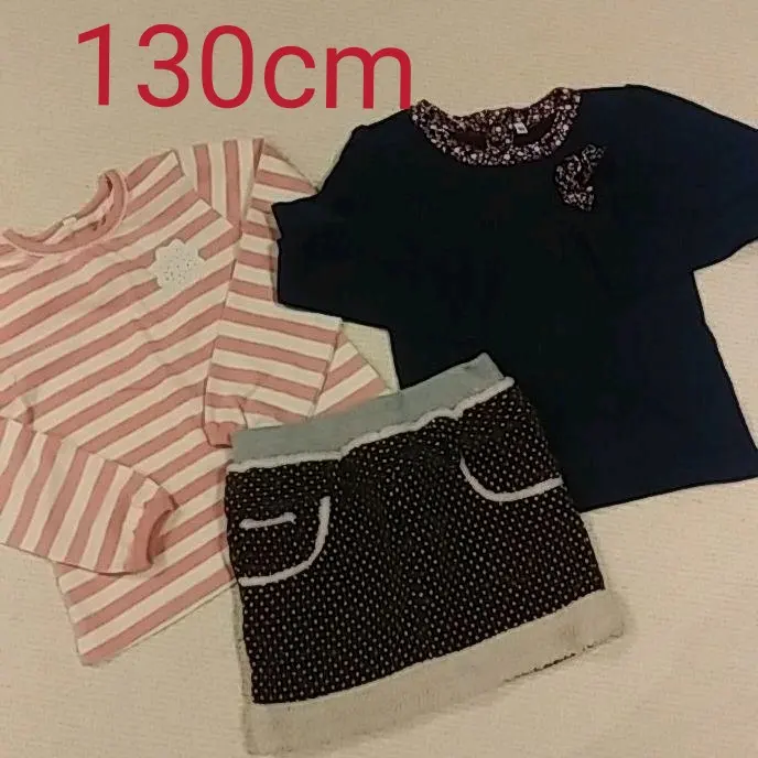 長袖T恤、裙子3件套130cm 的縮圖