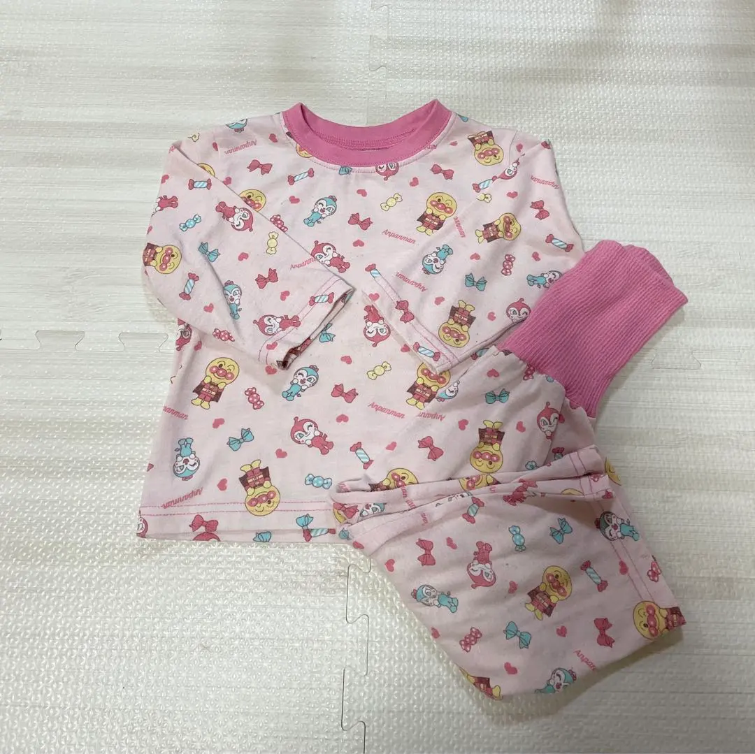 麵包超人 附腹帶長袖睡衣 的縮圖