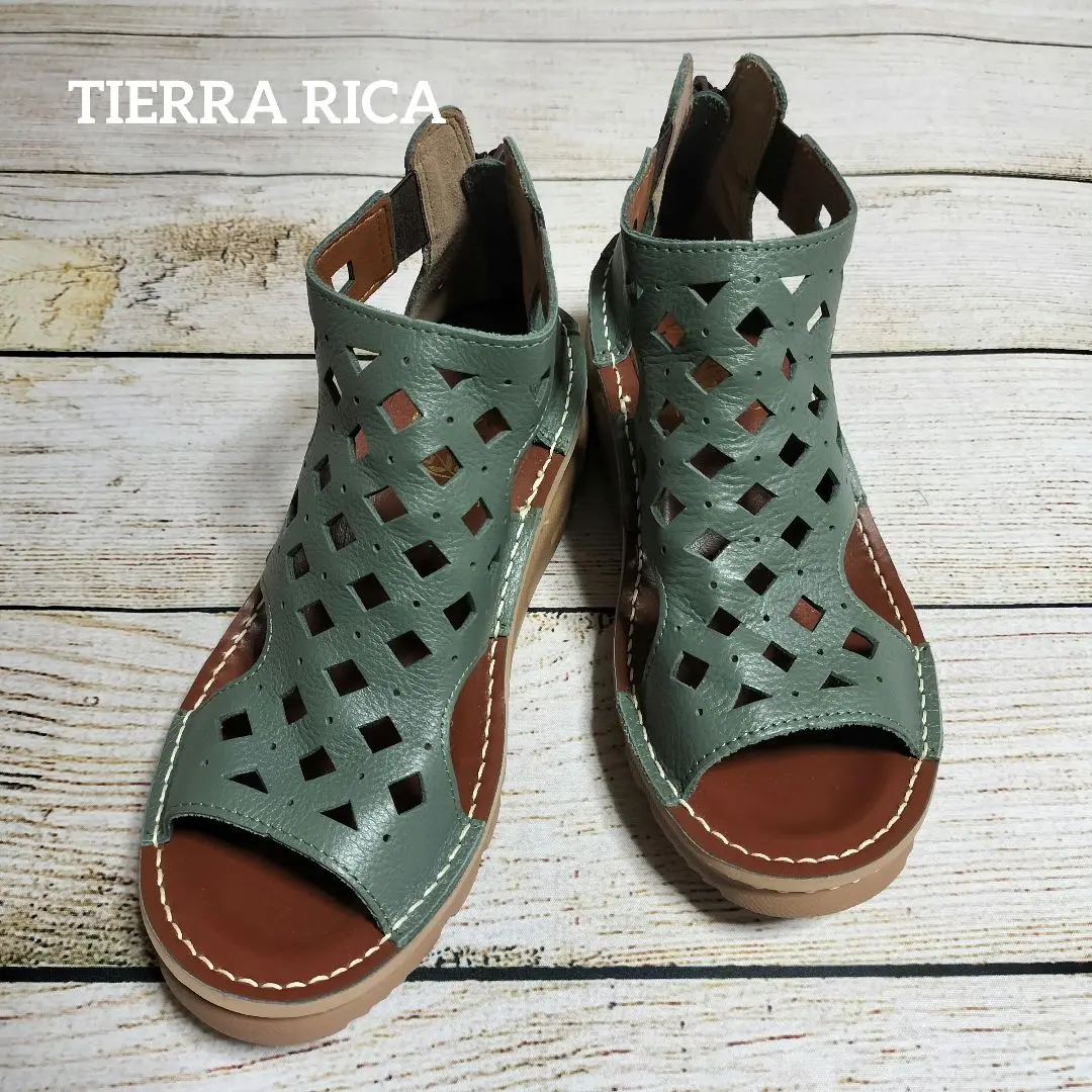 TIERRA RICA ティエラリカ　本革ゆったりゴム付パンプスEK TIERRA RICA ティエラリカ本革ゆったりゴム付パンプスEK