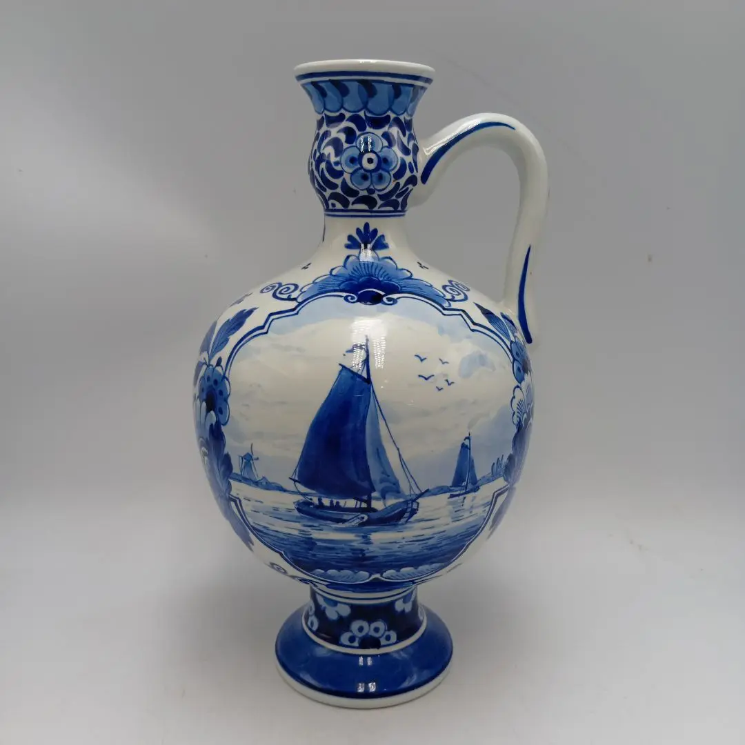 デルフト焼　陶器　花瓶　 １輪差　手描き　オランダ デルフト焼 陶器 花瓶 1輪差 手描き オランダ - メルカリ