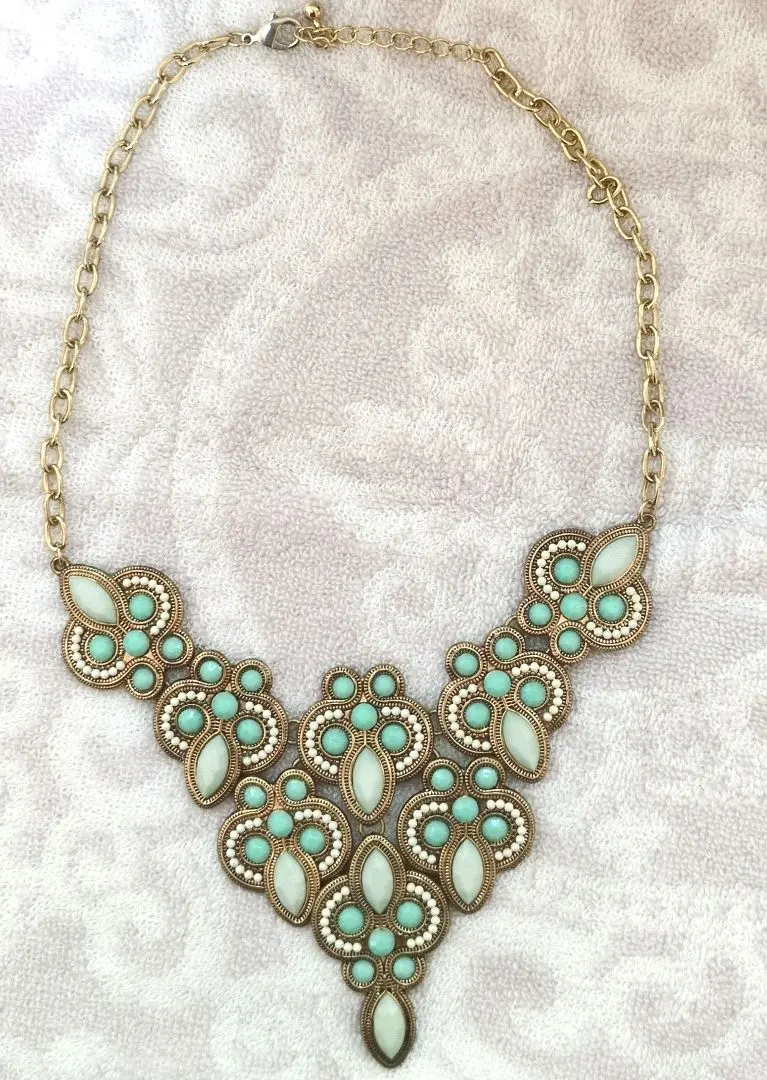Thumbnail of Women's Mint Green Gold Necklace