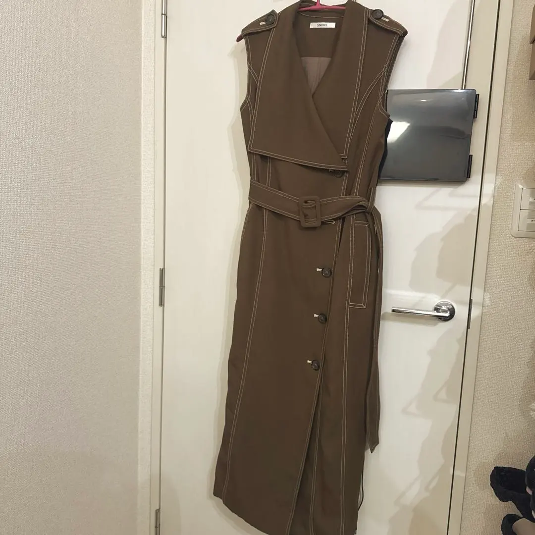 Thumbnail of SNIDEL Trench Detail Sleeveless Dress