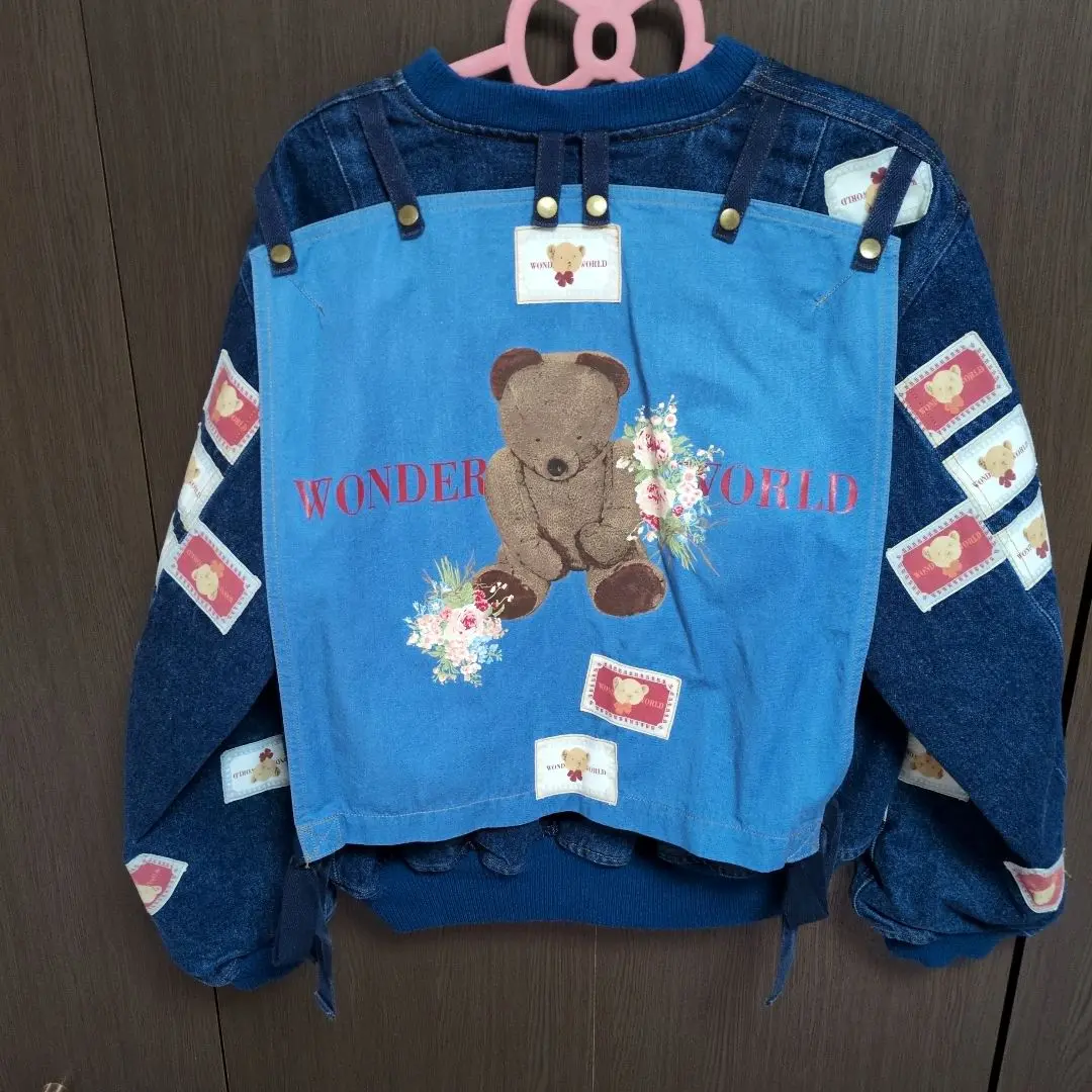WONDERFULWORLDカネコイサオ　テディベア　デニムジャケット WONDERFULWORLD（カネコイサオ）テディベア柄デニムジャケット