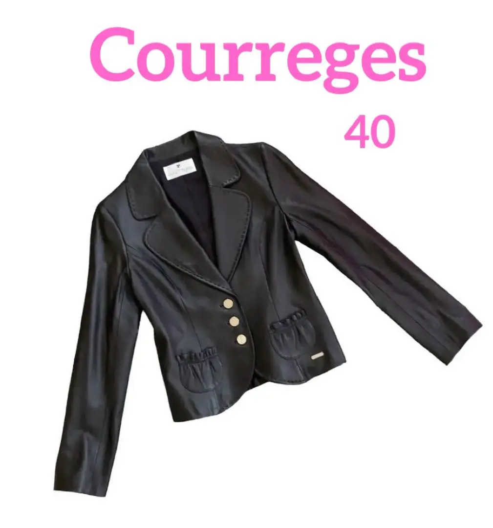 【売り切り値下げ】courreges　レザージャケット 売り切り値下げ】courreges レザージャケット - メルカリ