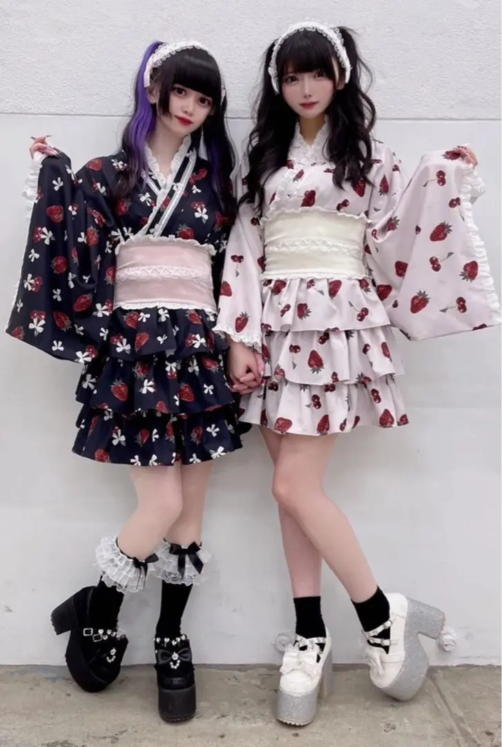 AnkRouge　アンクルージュ　浴衣・帯・下駄　セット　新品　未使用　オマケ付 FancyStrawberry浴衣SET - Ank Rouge(アンクルージュ)の浴衣